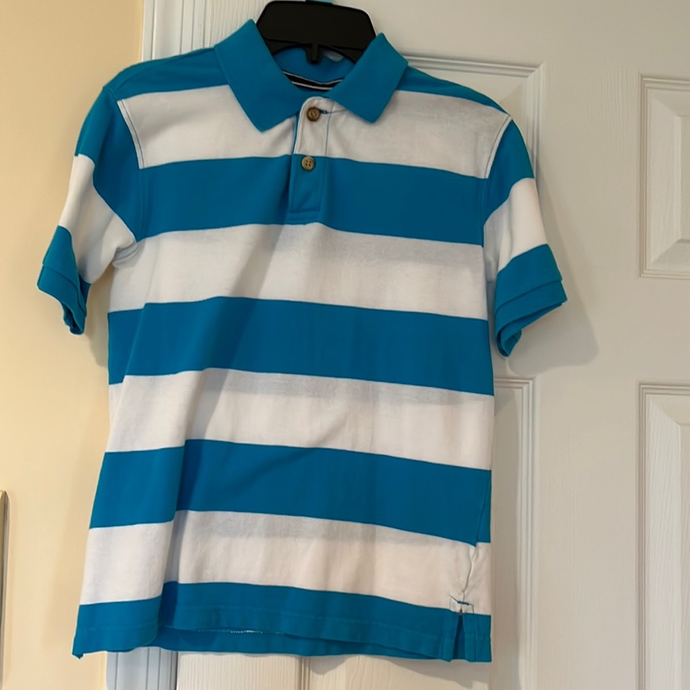 Blue and white striped T- shirt by Children Place, size 7-8